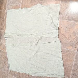 Cynthia Rowley Linen Blend Swim Cover Open Front Cardigan Light Green White